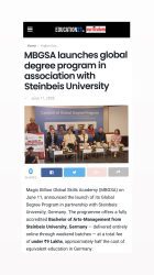 MBGSA launches global degree program in association with Steinbeis University